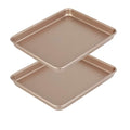 11 Inch Baking Sheets Pan Nonstick Set of 2, Walooza Cookie Sheet Replacement Toaster Oven Tray，Deep Size 1 inch Bakeware, Non Toxic & Heavy Duty & Easy Clean