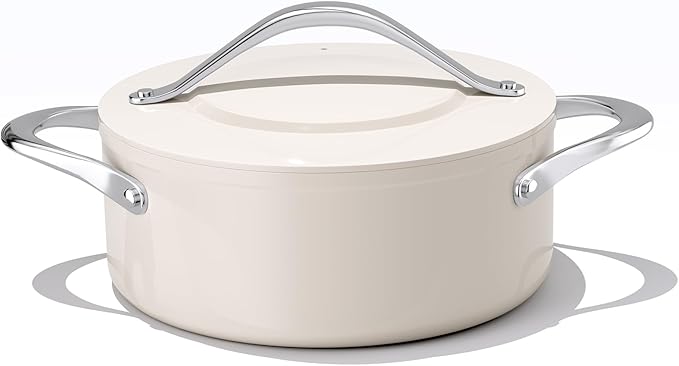 CookinCraze Ceramic Dutch Oven with Lid, 4.5 QT Nonstick Pot for Baking