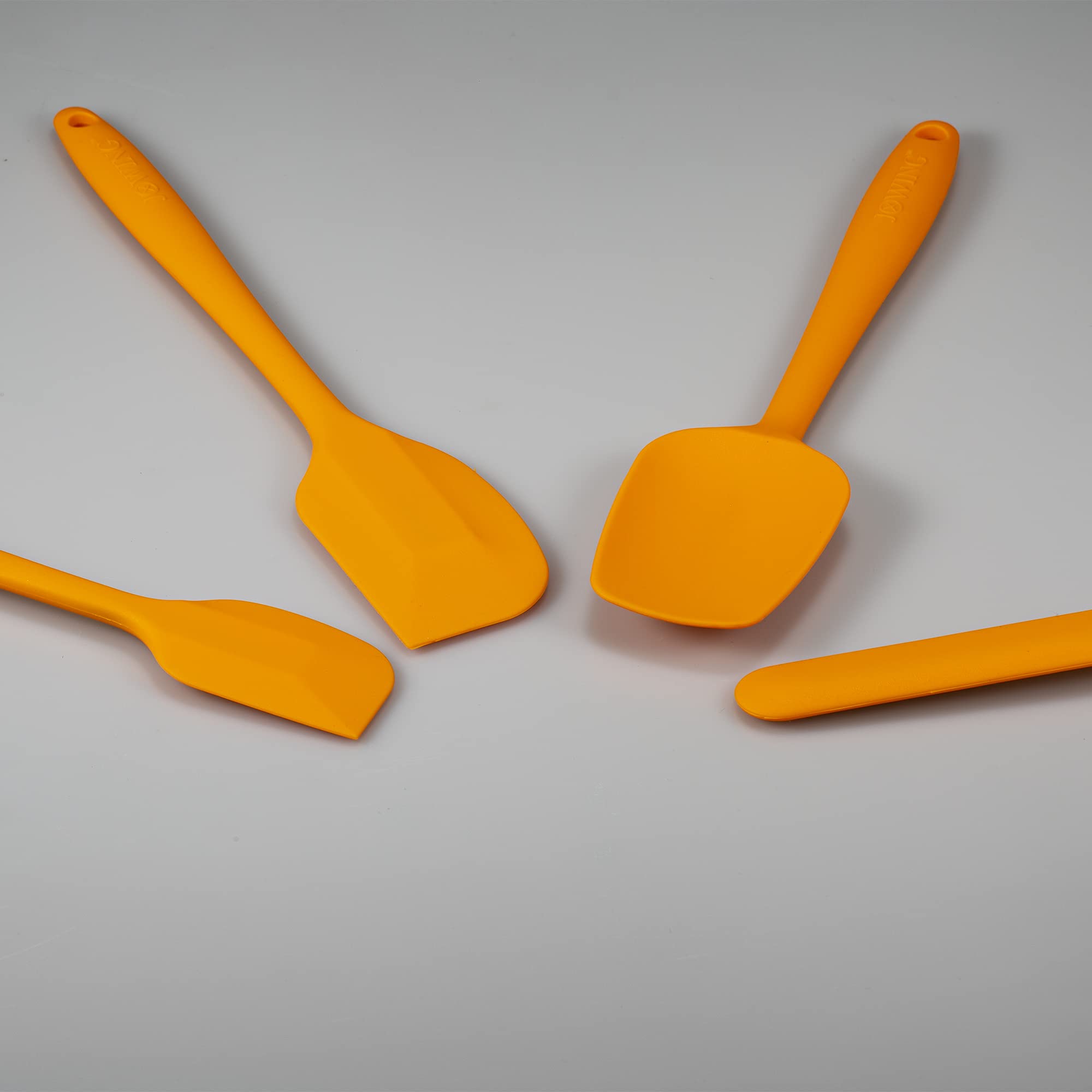 4 Piece Silicone Spatula Set, Flexible Heat Resistant Non-scratch Baking Cooking Rubber Spatulas with Stainless Steel Core, Orange