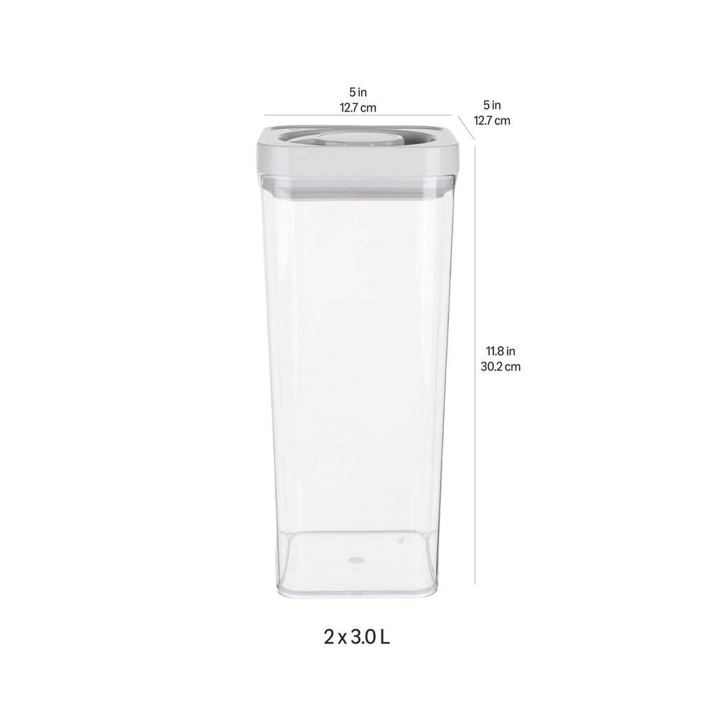 Amazon Basics Airtight Food Storage Containers, BPA Free, Dishwasher Safe, with Twist/Turn Lids, for Kitchen Pantry Organization, 10-Piece Square Set, Clear Plastic