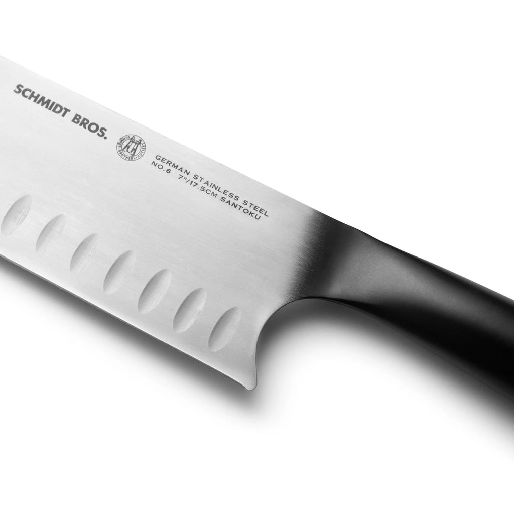 Schmidt Brothers - Carbon 6, 7-Piece Kitchen Knife Set, High-Carbon Stainless Steel Cutlery with Midtown Acacia and Acrylic Magnetic Knife Block