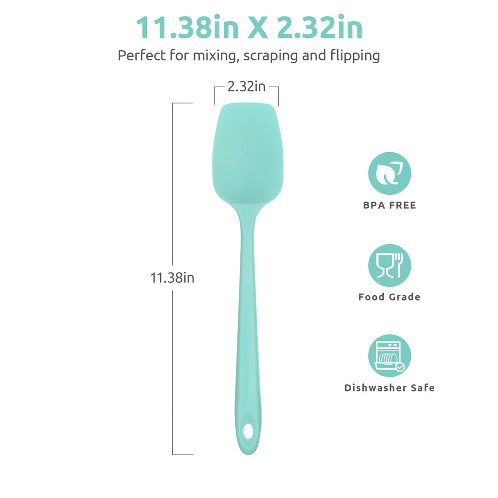 U-Taste Silicone Spoon Spatula, 480°F High Temp Spoonula, 11.38", Aqua Sky