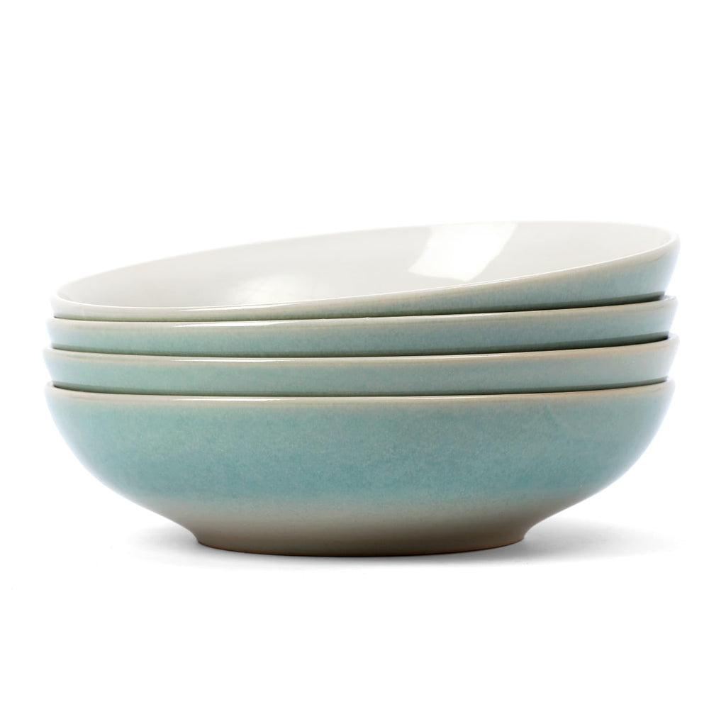 famiware Moonlight 8.5 Inch Pasta Bowls Set of 4, 32oz Serving Bowls for Kitchen, Soup Bowl with Linen Finish, Large Stoneware Bowls for Festivals, Housewarming, Dinnerware, Summer Sand