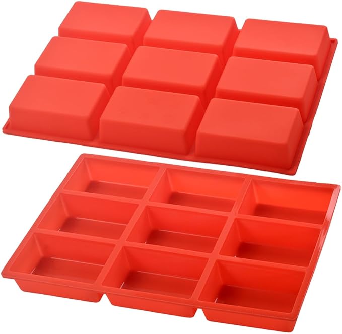 ionEgg Silicone Mini Loaf Pan, Non-Stick Bread Pan, 9 Cavity Baking Mold for Loaf Cake, Bread, Meatloaf, Pack of 2
