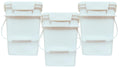 House Naturals 4 Gallon Square Food Grade Bucket Pail with Plastic Handles and Lid (Pack of 3) Made in USA containers (White)