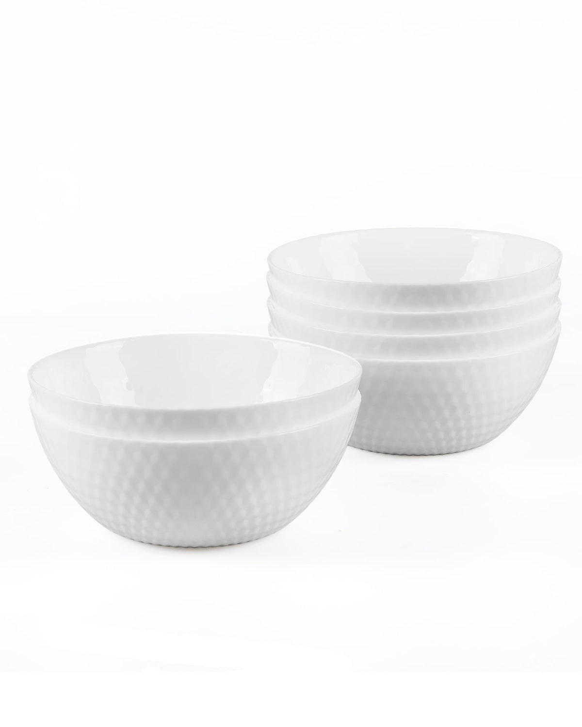 LaGlint 27 OZ Max Black Opal Glass Soup Cereal Bowl Set of 6, 7.2 Inch