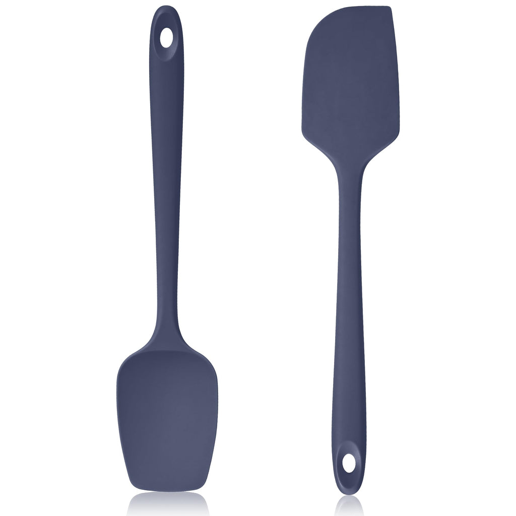Lilybeam 600ºF Heat Resistant Silicone Spatula Spoonula Set of 2, Black