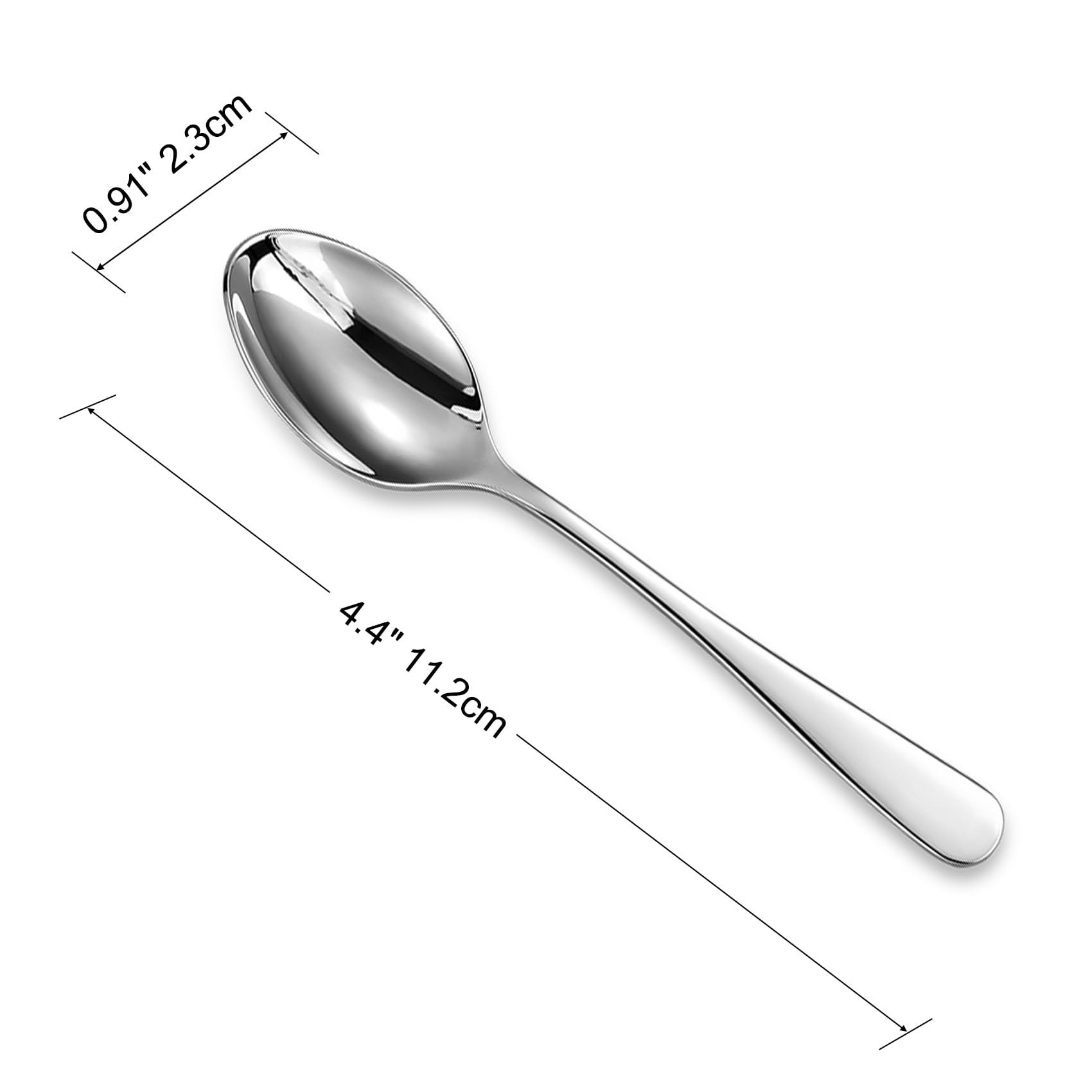 KEAWELL Premium Louise 6-Piece 4.4-Inch 18/10 Coffee Spoons (4.4 inches, 6)