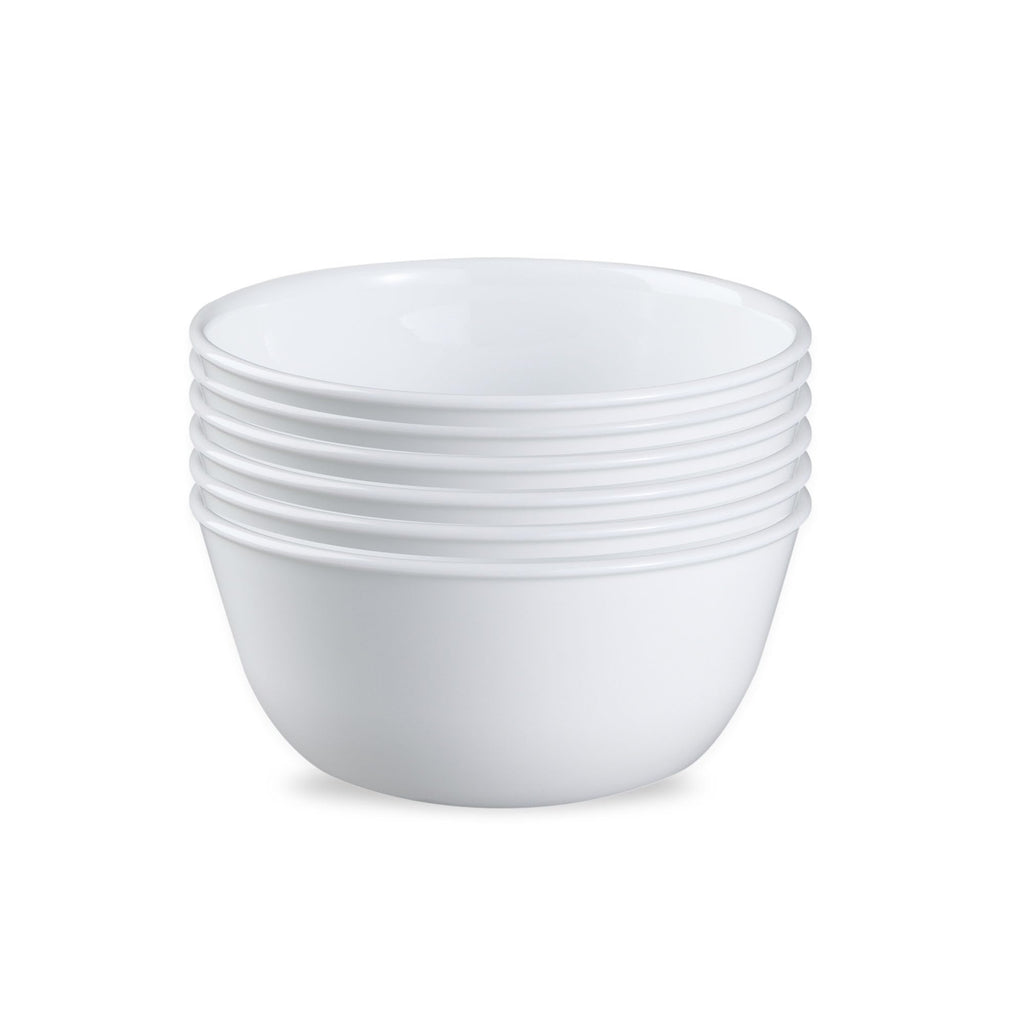 Corelle Vitrelle 6-Piece Salad Appetizer Plate Set Triple Layer Glass and Chip Resistant, 6-3/4-Inch Lightweight Round Plates, Winter Frost White