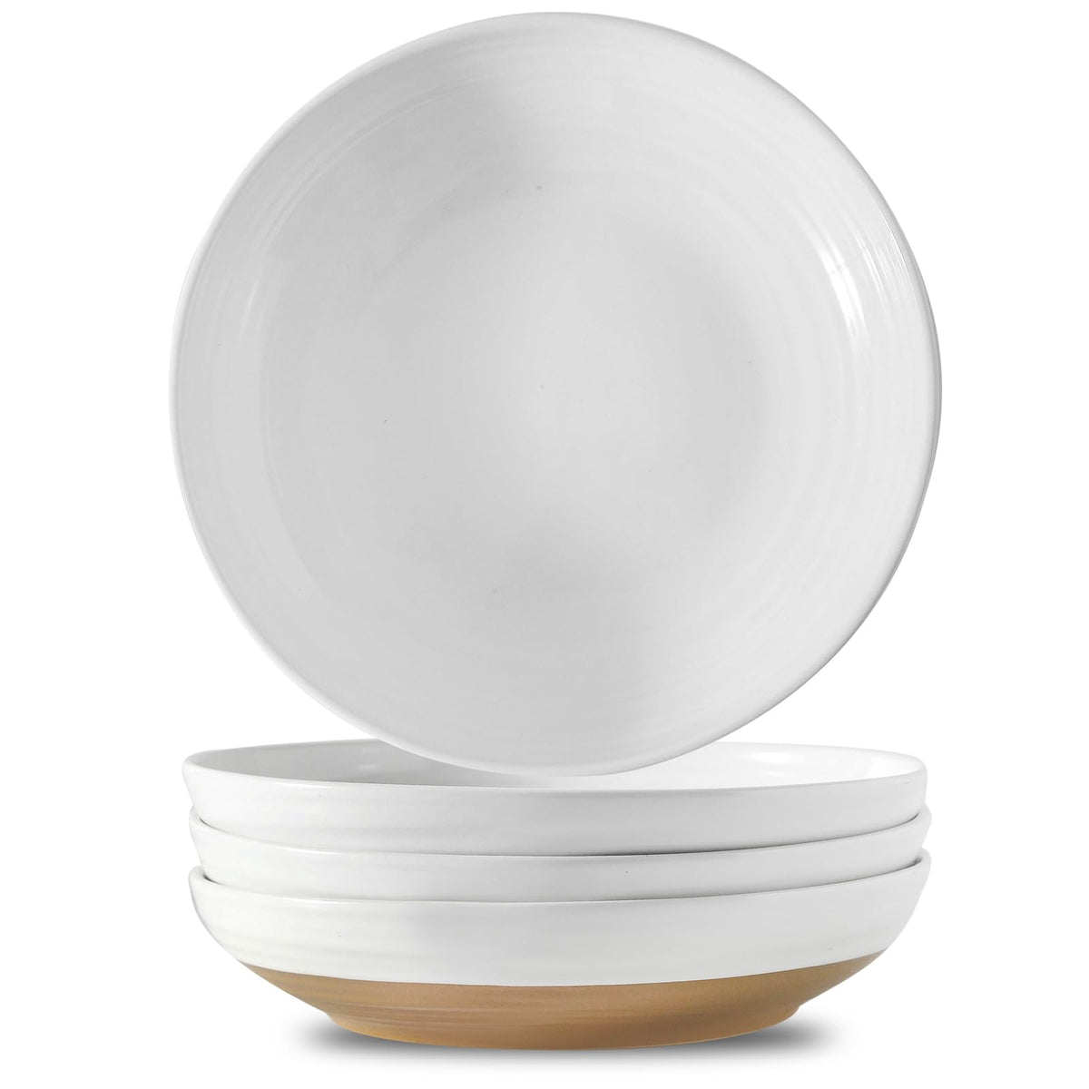 HASENSE Pasta Bowls Set of 4, 32 Ounce Reactive Glazed Ceramic Salad Serving Bowls for Kitchen, 8.7 inch Large Shallow Bowls for Pasta Salad Dinner Soup, Microwave Dishwasher Safe, Blue