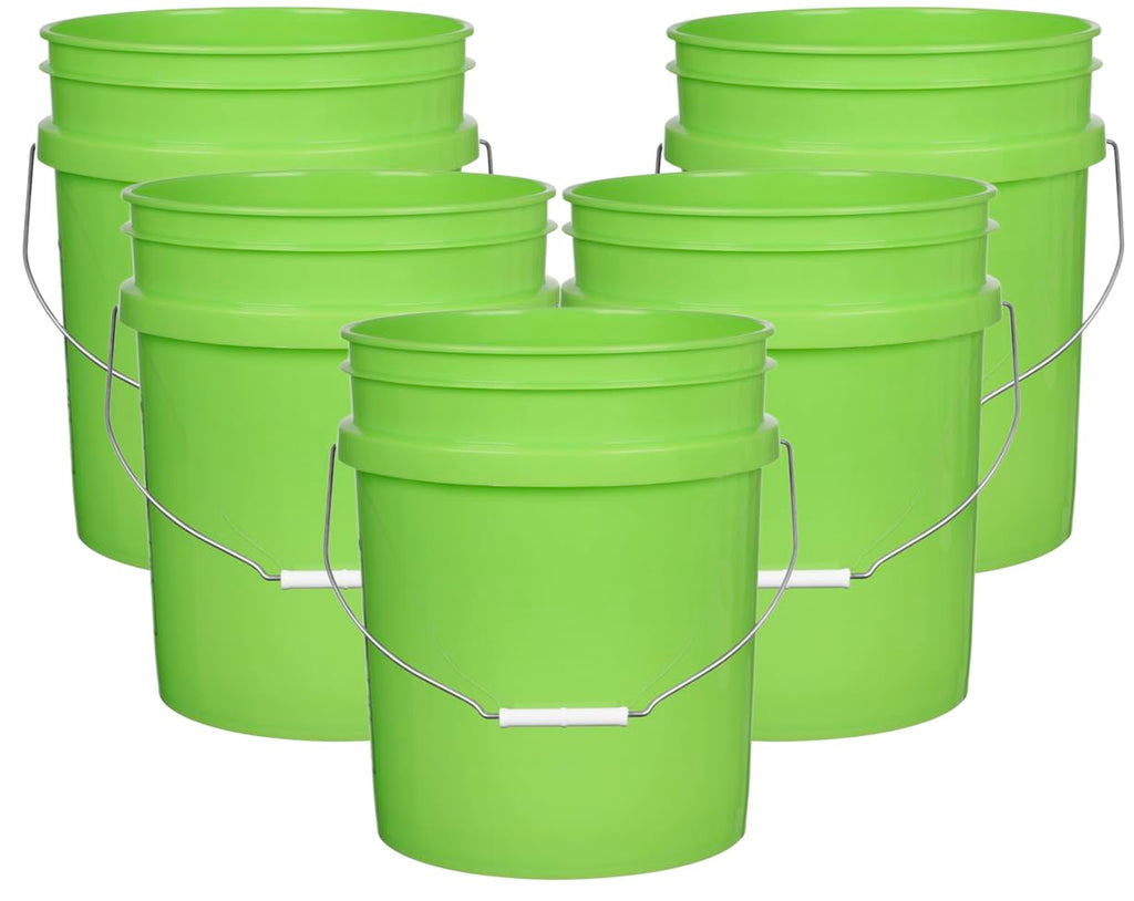 House Naturals 5 Gallon Premium HPDE Plastic Bucket - Made in USA Food Grade Container, BPA Free All Purpose Pail (5, Red)