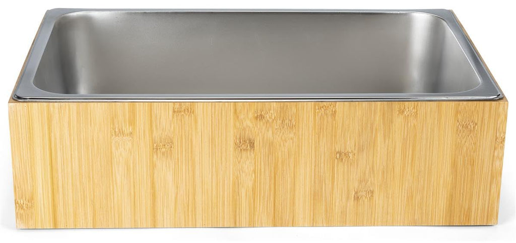 Displays2go 21" x 6.5" Ice Housing Tray, Bamboo