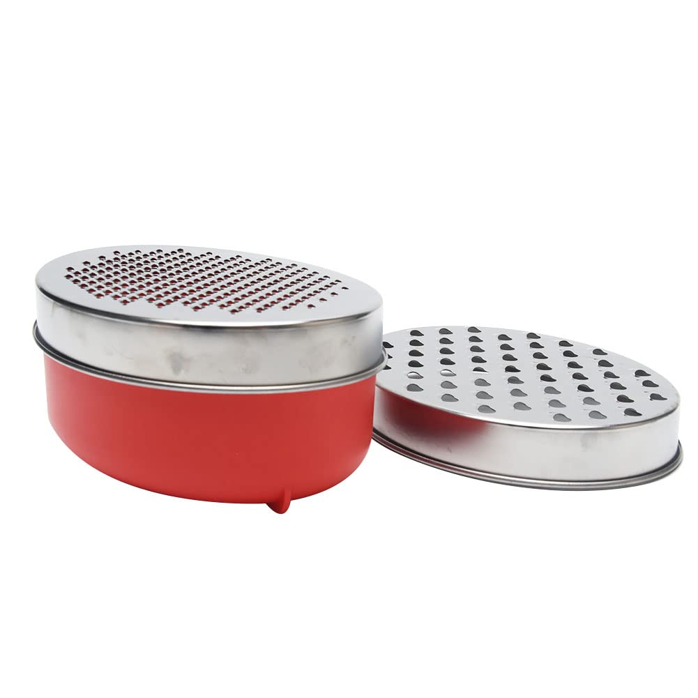 Cheese Grater with Container and Lid 2 Blade Kitchen Grater