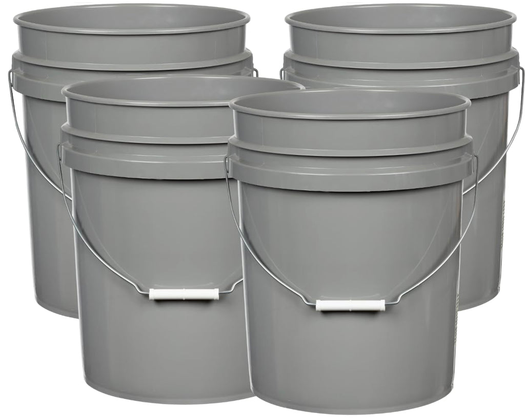 House Naturals 5 Gallon Premium HPDE Plastic Bucket - Made in USA Food Grade Container, BPA Free All Purpose Pail (5, Red)