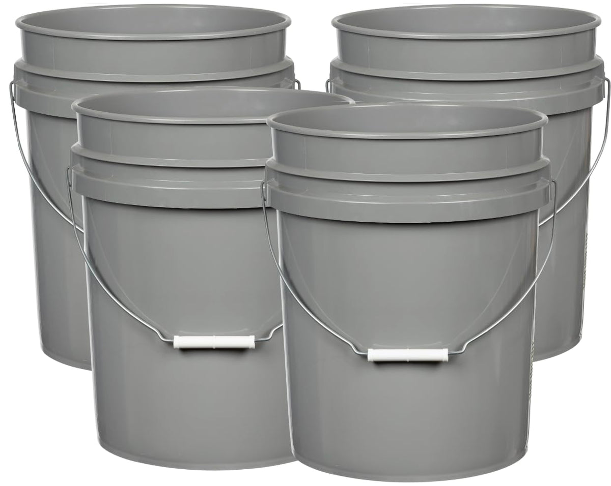 House Naturals 5 Gallon Premium HPDE Plastic Bucket - Made in USA Food Grade Container, BPA Free All Purpose Pail (5, Red)
