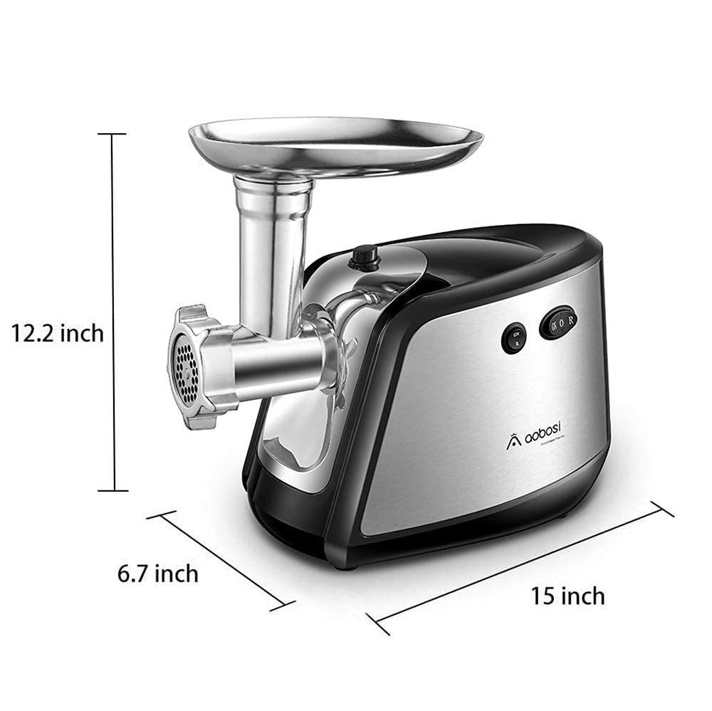 AAOBOSI Meat Grinder Electric, [2800W Max] Meat Grinder, Cheese Grater, Sausage Maker & Kibbe Kit for Home Use