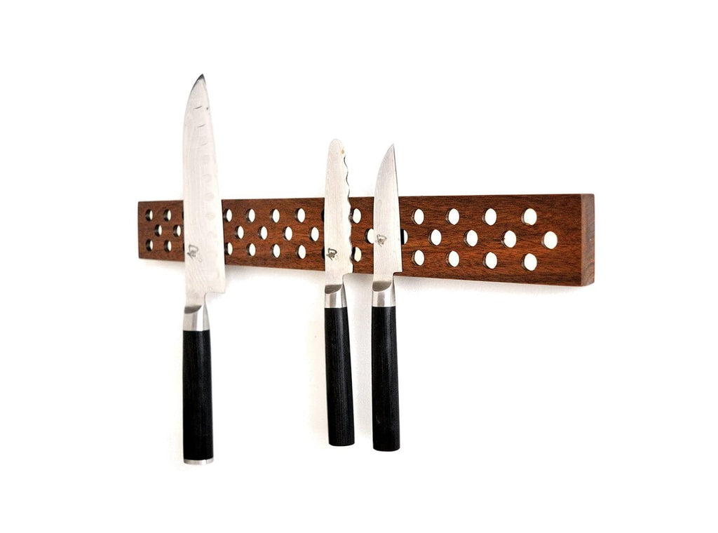 Magnetic Wooden Knife Bar Holder: 12 INCH WALNUT, Danish Design Inspired