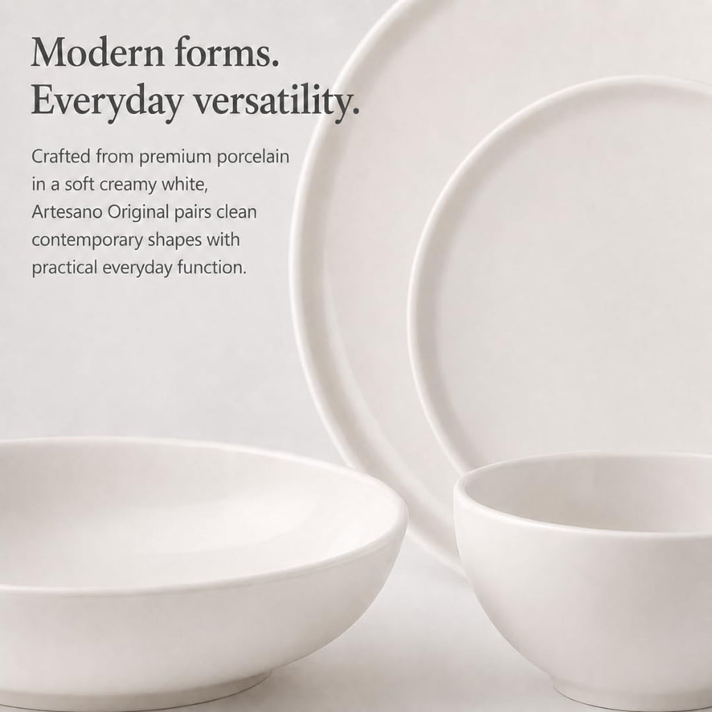 Villeroy & Boch Artesano Original 16 Piece Dinnerware Set, Creamy White