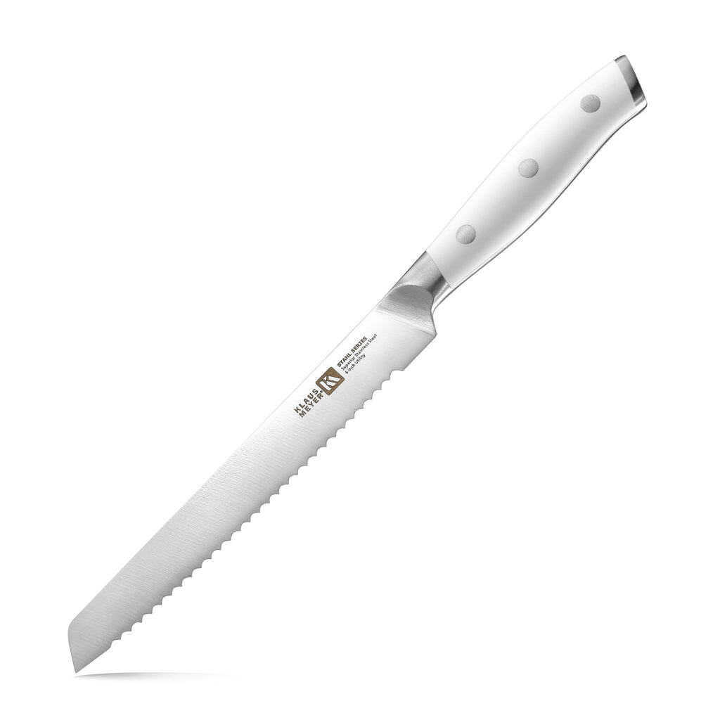 Klaus Meyer 6 Inch Serrated Utility Knife, Bread and Tomato Knife(Black)