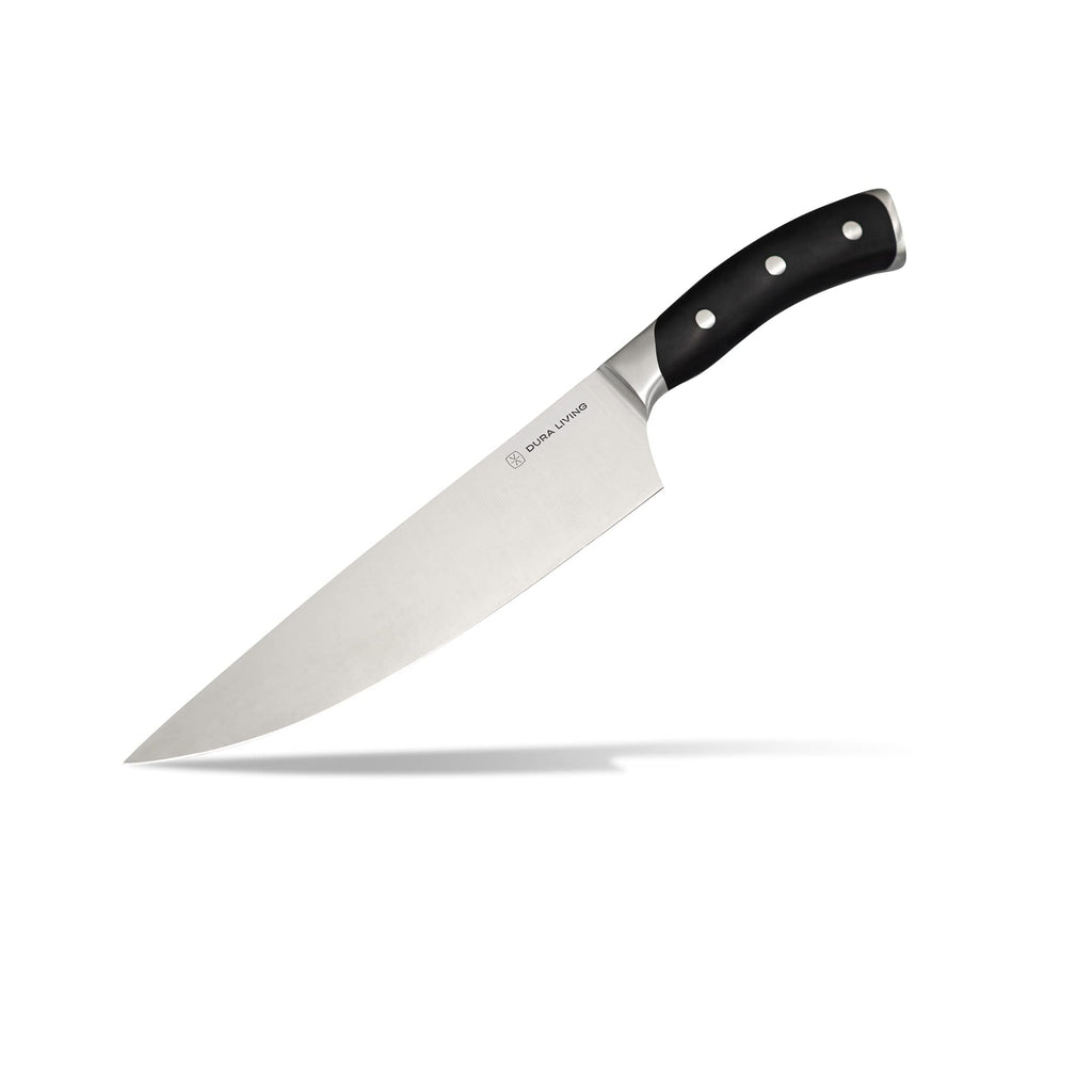 DURA LIVING 2-Piece Kitchen Knife Set – Ultra Sharp Precision German Stainless Steel Blades, 5” Utility & 3.5” Paring Knife with Ergonomic Handles, Multipurpose for Slicing & Peeling, Black Handle