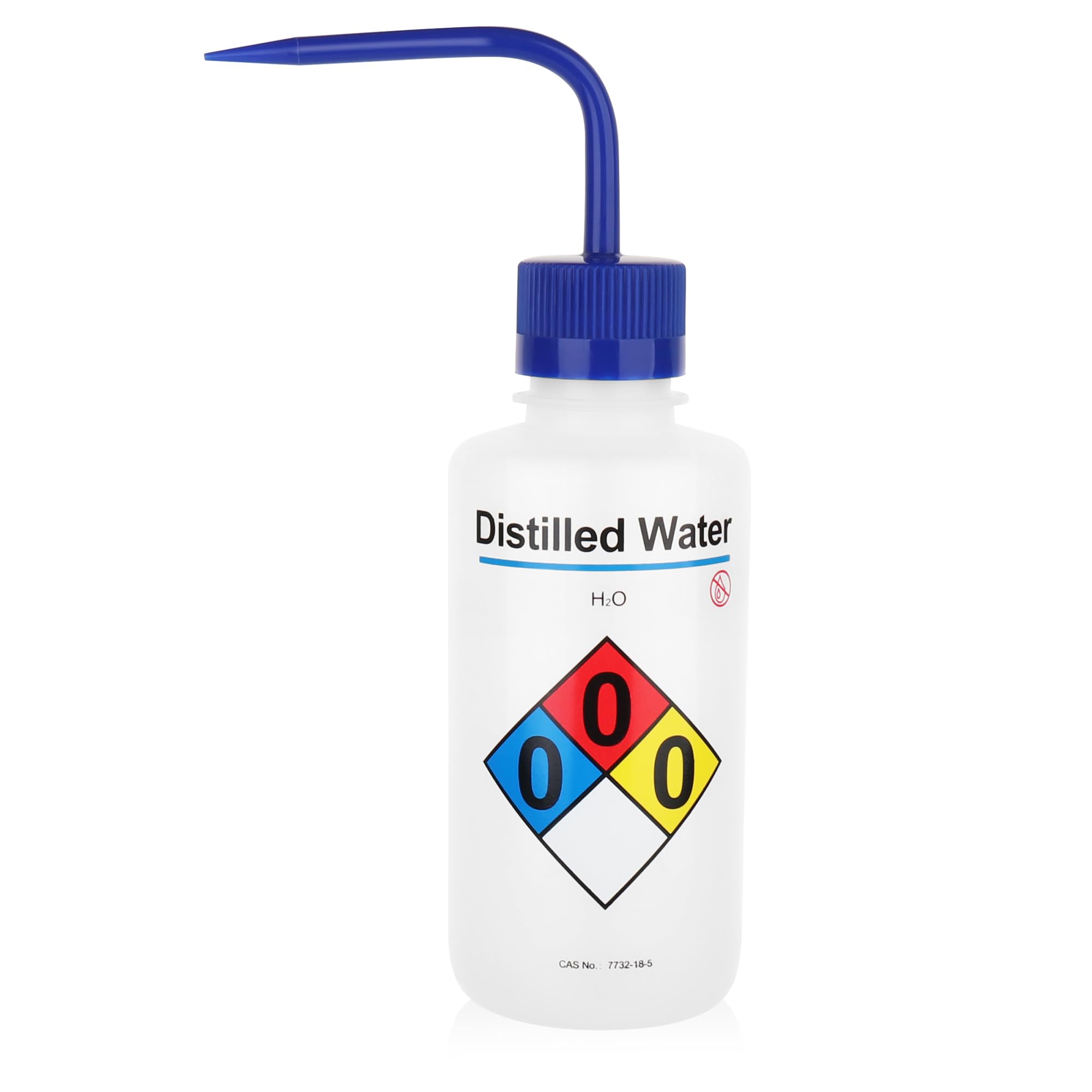 LABINVO Distilled Water Wash Bottles, 1 PC of Vol.500ml (17oz), Narrow Mouth, Self-Venting Safety Wash Bottles, LDPE Material,IN-WBD501