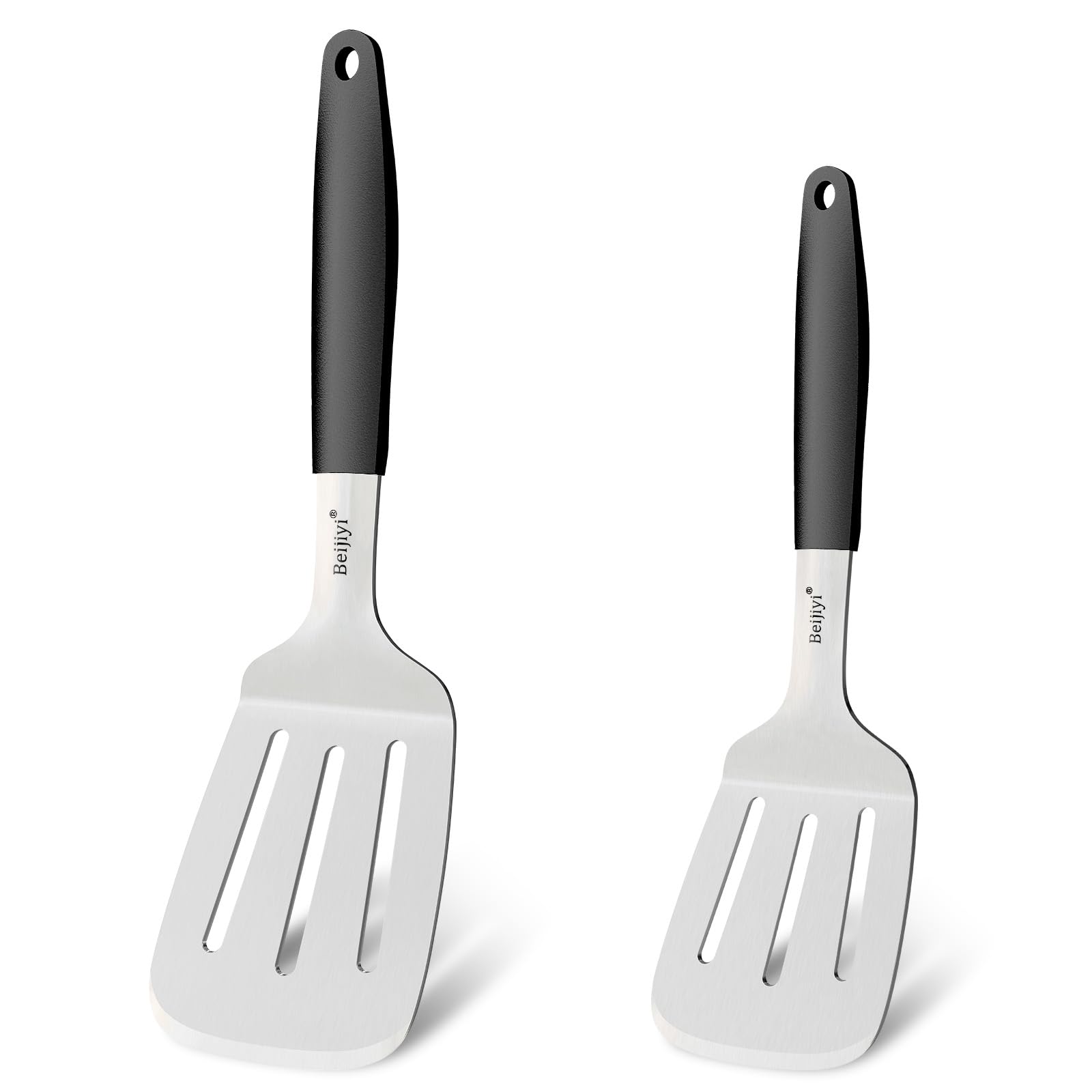 Beijiyi 2-Piece Stainless Steel Slotted Spatula Set, 13.3" & 11.3"
