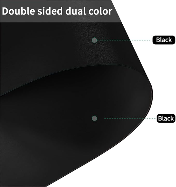 Top of Dresser Protector - 22x72 Inch Waterproof Easy to Clean Can Conceal Flaws Protector The Table Top from Scratches Used for Coffee Table Dresser(Black+Black 22x72)