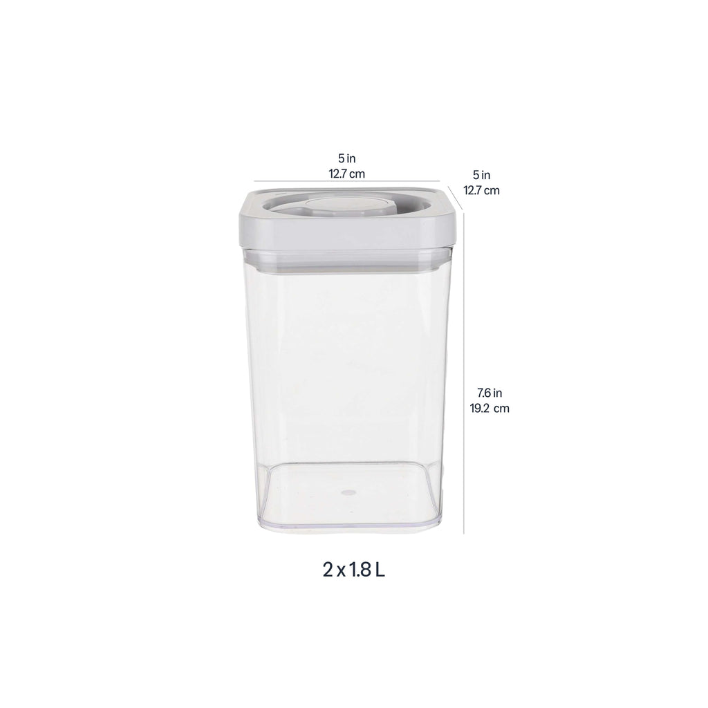 Amazon Basics Airtight Food Storage Containers, BPA Free, Dishwasher Safe, with Twist/Turn Lids, for Kitchen Pantry Organization, 10-Piece Square Set, Clear Plastic