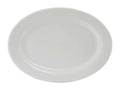 Tuxton China ALH-160 Platter, 16-1/8" x 11-1/4", Oval, Wide Rim, Rolled Edge, Microwave and Dishwasher Safe, Oven Proof, Fully Vitrified, Alaska, Porcelain White, Pack of 6