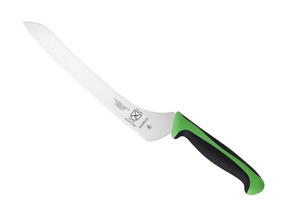 Mercer Culinary Millennia Colors 7-Inch Granton Edge Santoku Knife, Green
