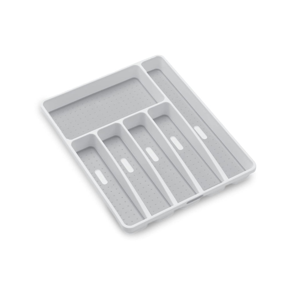 madesmart Classic 6 Compartment Silverware Tray, White