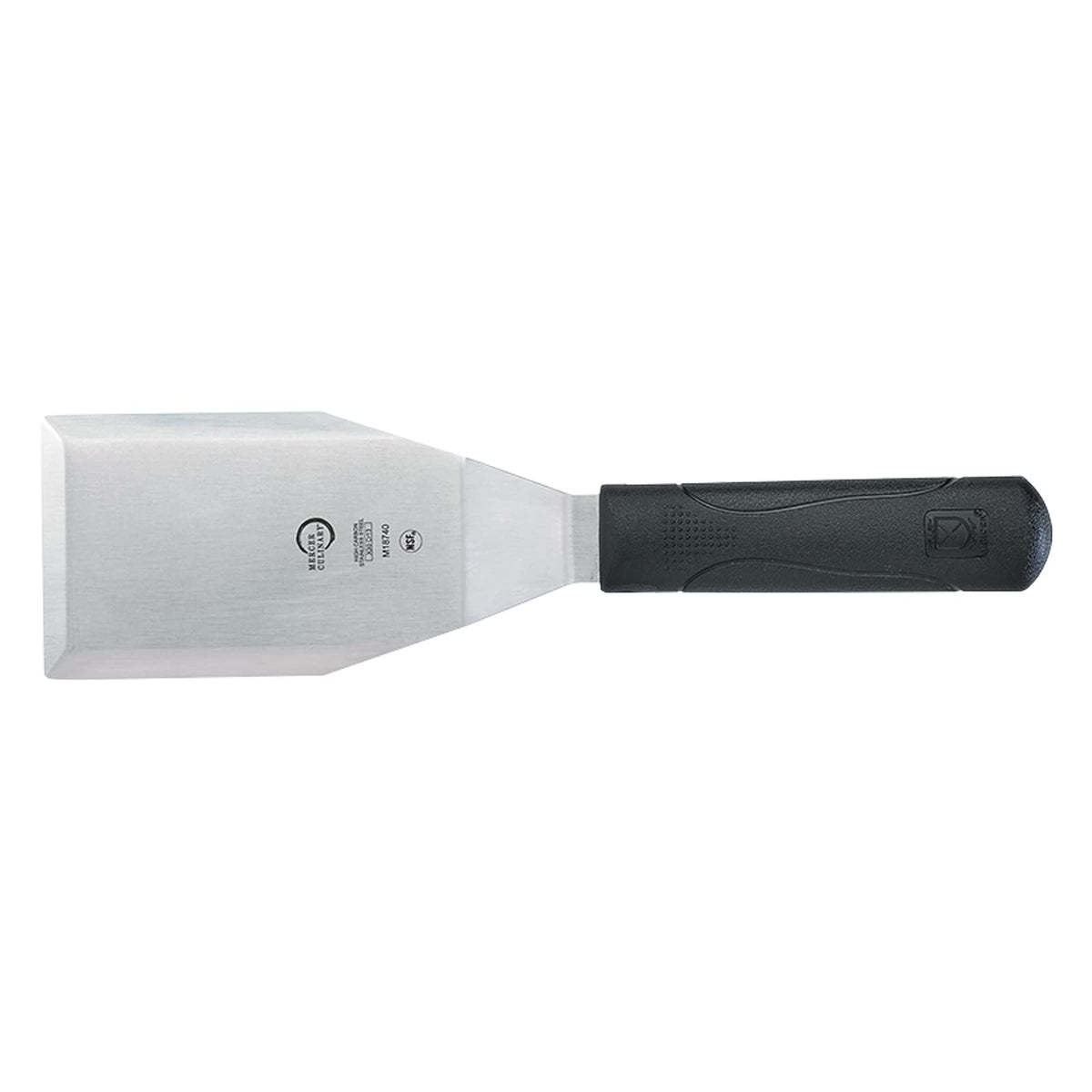 Mercer Culinary Millennia Mini Turner/Spatula, 2.5 Inch x 2.5 Inch Blade, Black Handle
