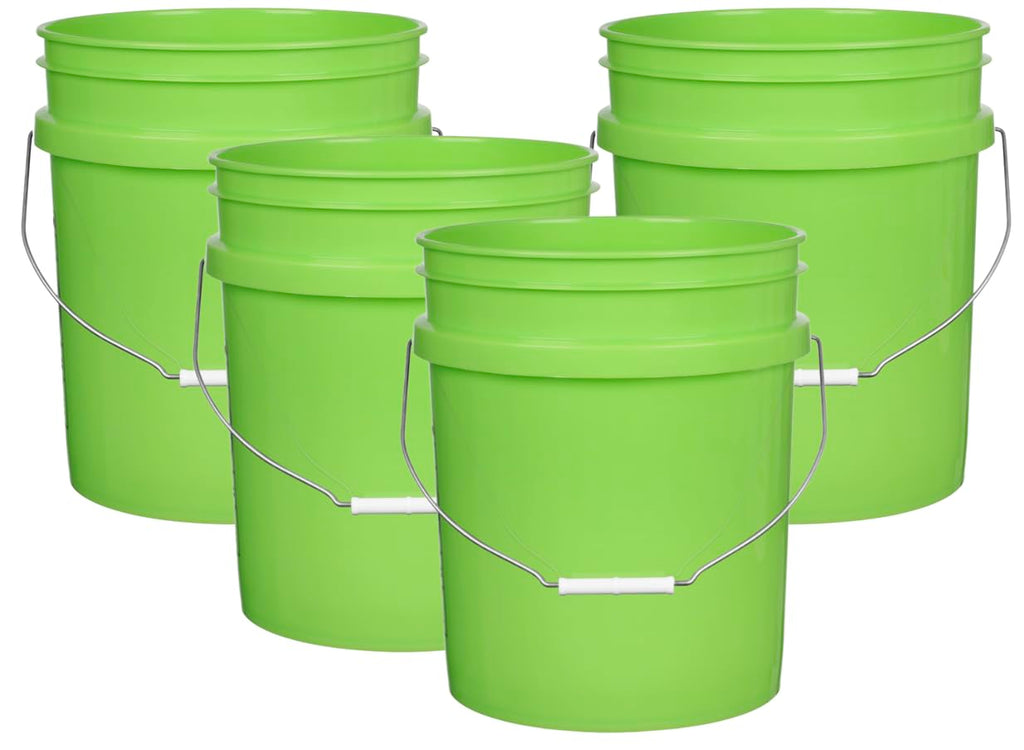 House Naturals 5 Gallon Premium HPDE Plastic Bucket - Made in USA Food Grade Container, BPA Free All Purpose Pail (5, Red)
