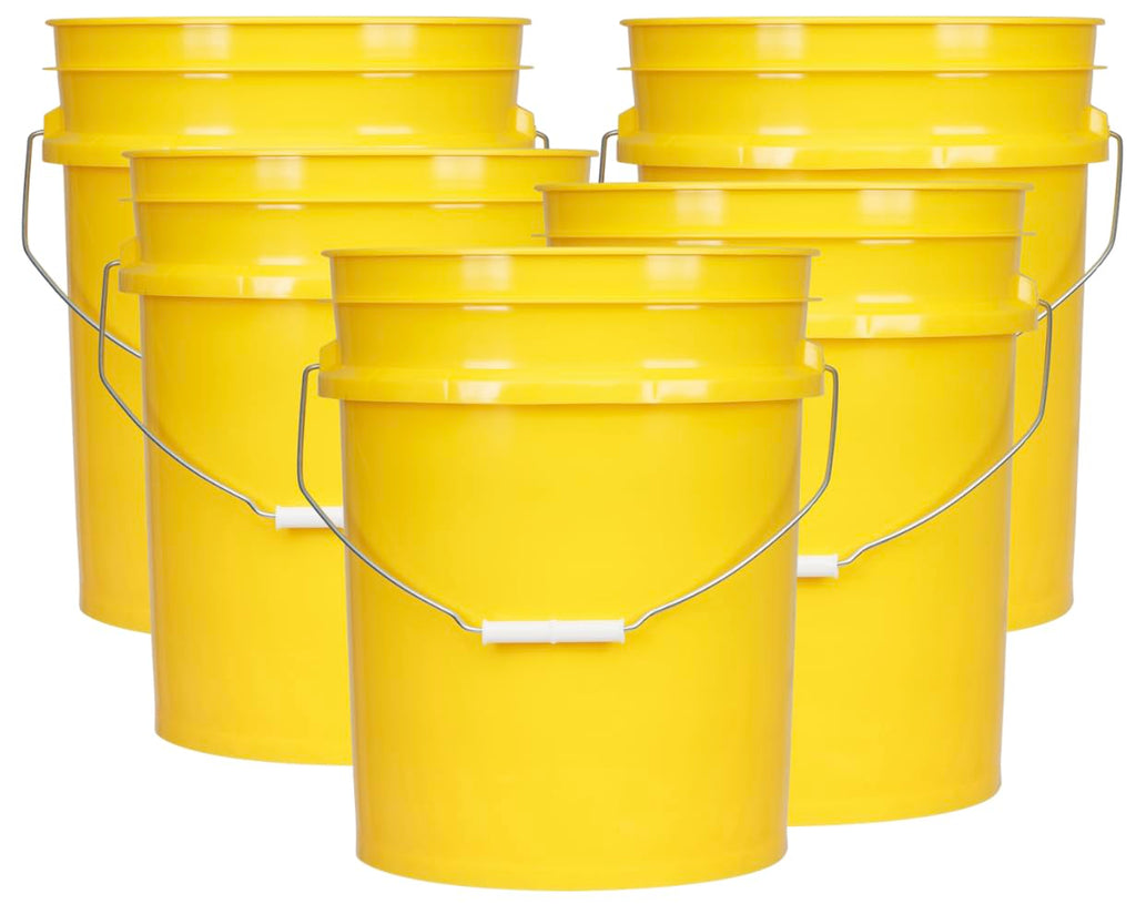 House Naturals 5 Gallon Premium HPDE Plastic Bucket - Made in USA Food Grade Container, BPA Free All Purpose Pail (5, Red)