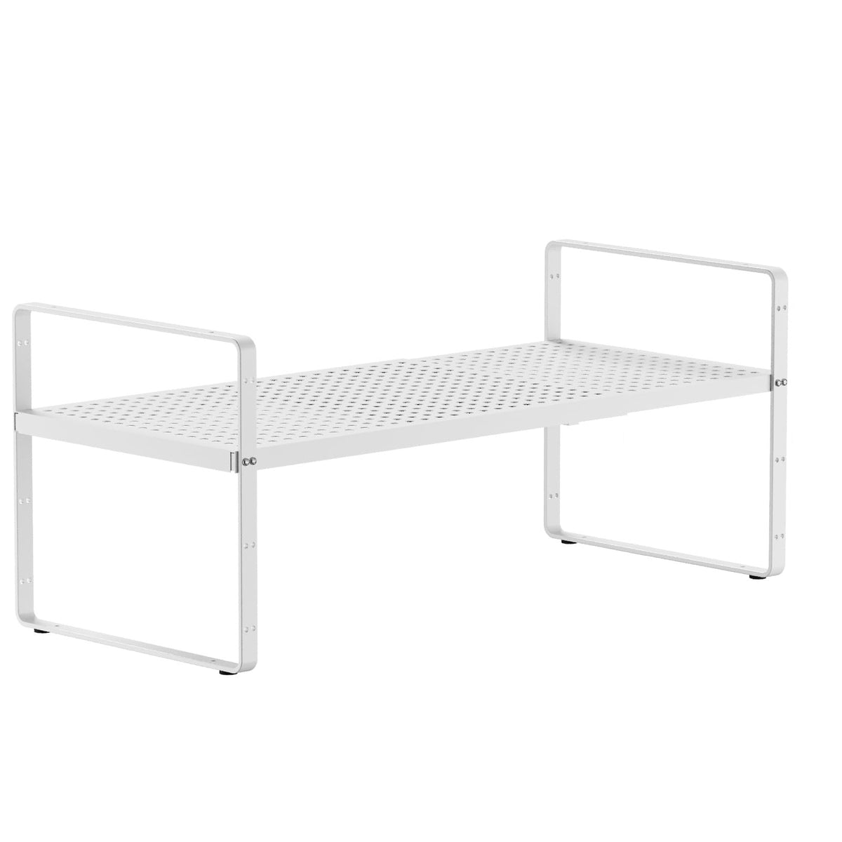 jkxoo 2Pcs Expandable Cabinet Shelf Organizers, 16.5"~27''L, White