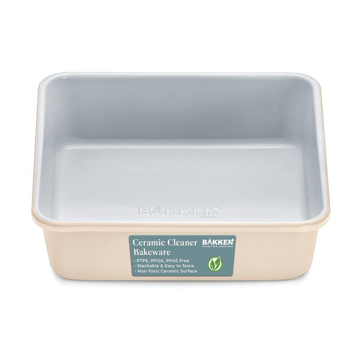 Square Cake Pan - Aluminized Steel, Ceramic Non-Stick Coating, Non-Toxic, Ideal Size, Heavy-Duty, Elevate Your Baking with Durability and Style!