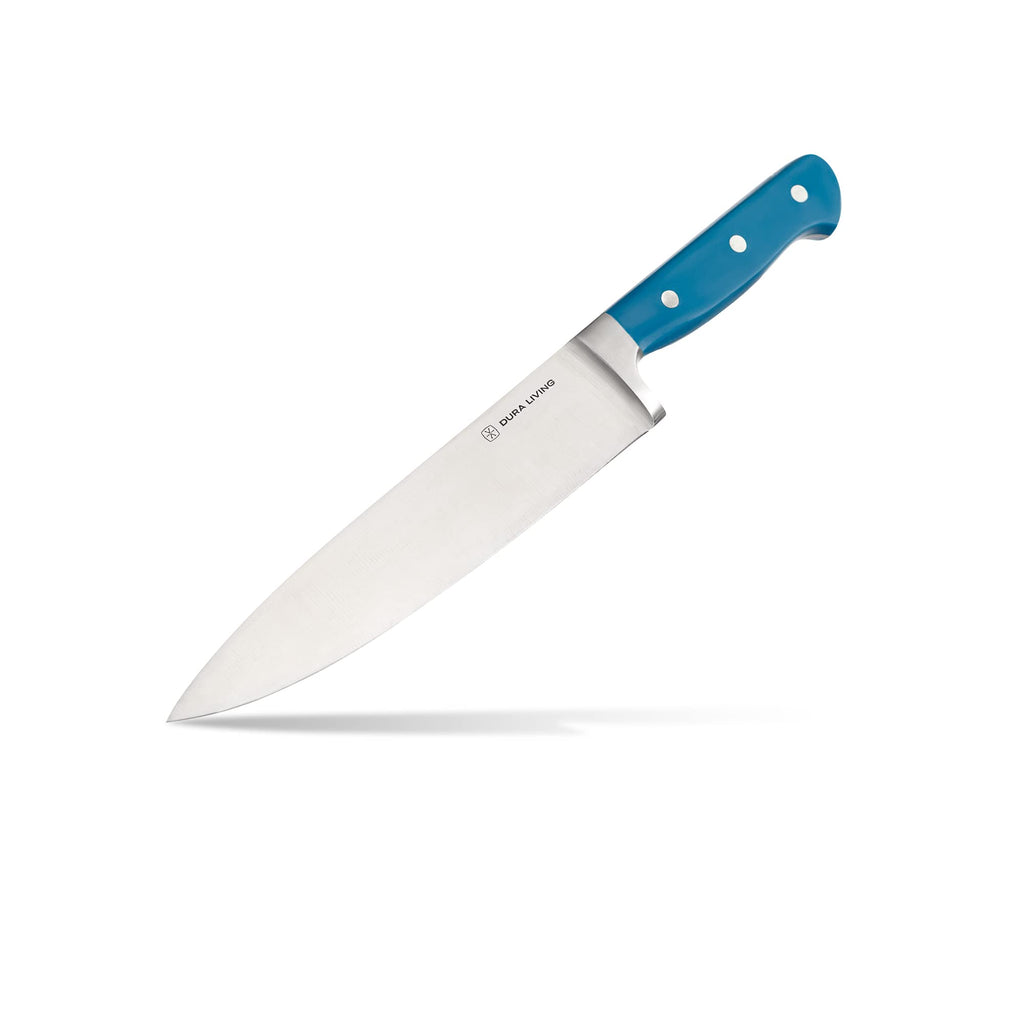 DURA LIVING Premium 4-Piece Steak Knife Set – Sharp Serrated Blades, Forged High Carbon Stainless Steel, Full Tang, Ergonomic Handle, Black – Perfect for Dining