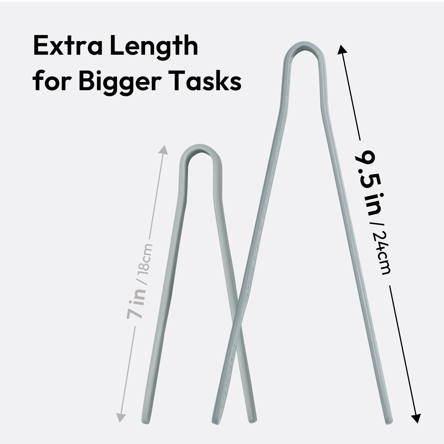 carrotez Silicone Tongs for Cooking, Anti-Slip,Non-Scratch Kitchen Tongs 9.5 inch Silicone Tongs 1Pack - Gray