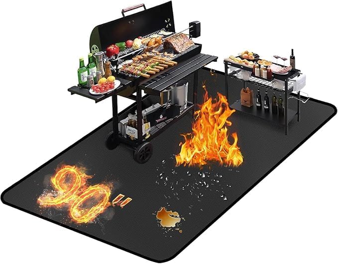 60 ×52 Inch Under Grill Mats for Outdoor Grill & Grill Mat for Under BBQ