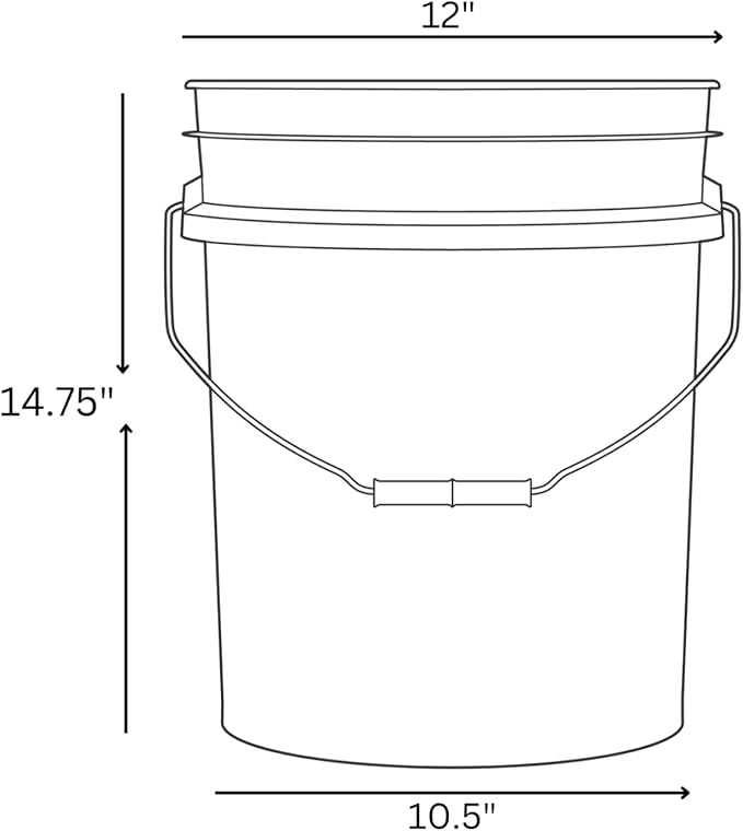 House Naturals 5 Gallon Premium HPDE Plastic Bucket - Made in USA Food Grade Storage Container, BPA Free All Purpose Pail (2, Purple)