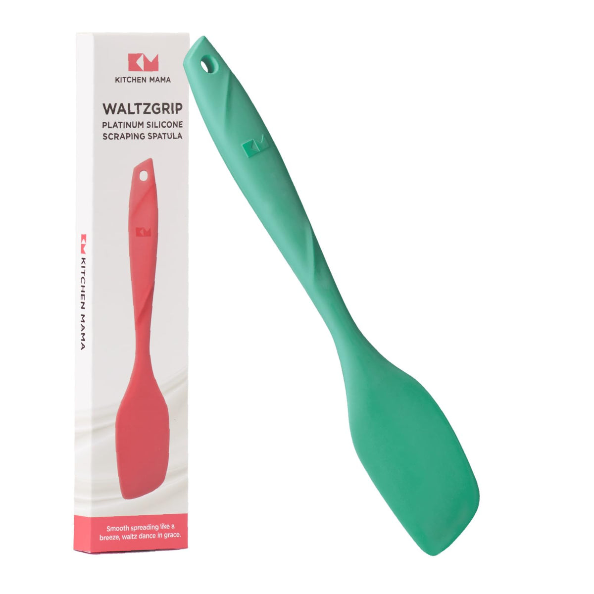 Kitchen Mama WaltzGrip Platinum Silicone Scraping Spatula, Red