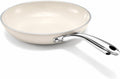 GOTHAM STEEL 10 Inch Ceramic Frying Pan Nonstick Skillet, Diamond Reinforced, PFAS & PFOA Free Non Toxic Aluminum Frying Pan, Oven Safe to 500°F, Induction Compatible, Dishwasher Safe, Cream White