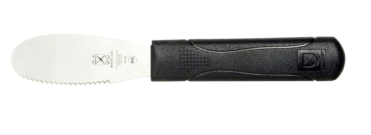 Mercer Culinary Millennia Mini Turner/Spatula, 2.5 Inch x 2.5 Inch Blade, Black Handle