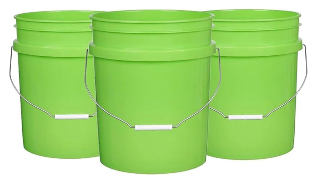 House Naturals 5 Gallon Premium HPDE Plastic Bucket - Made in USA Food Grade Container, BPA Free All Purpose Pail (5, Red)