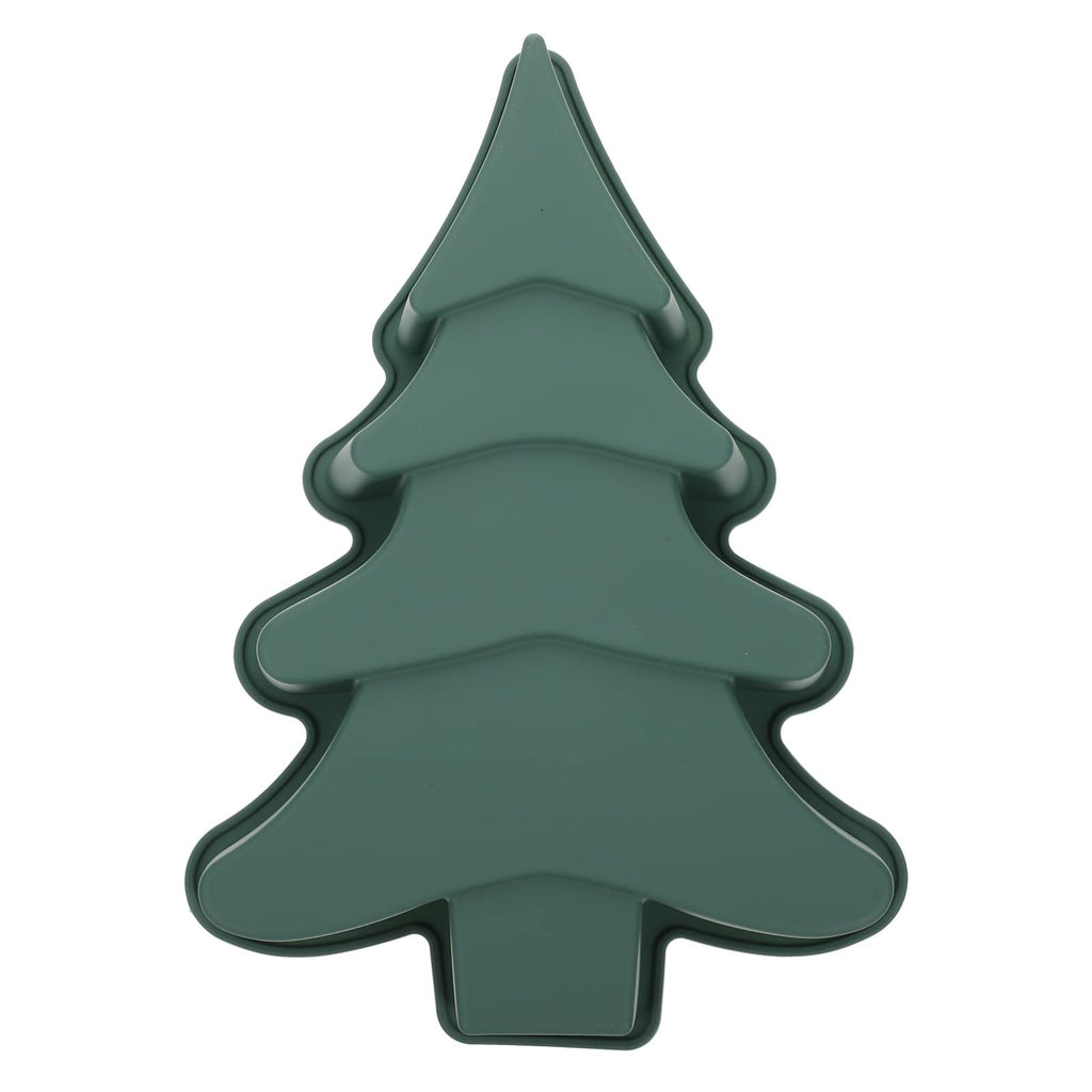 Operitacx Christmas Tree Cake Mold, Non-Stick Christmas Tree Cake Pan Silicone Mold for Cake, Baking Mold for Cake Candy Xmas Holiday Baking Supplies (8.2x10.6inch)