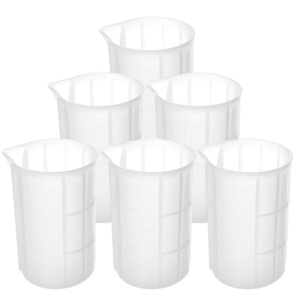 Gartful 300ml Large Silicone Measuring Cups, 10OZ Reusable Squeeze and Pour Resin Cups for Epoxy, Casting Molds, Slime, Craft Art Projects, Cup Making, Waxing, 6 Packs