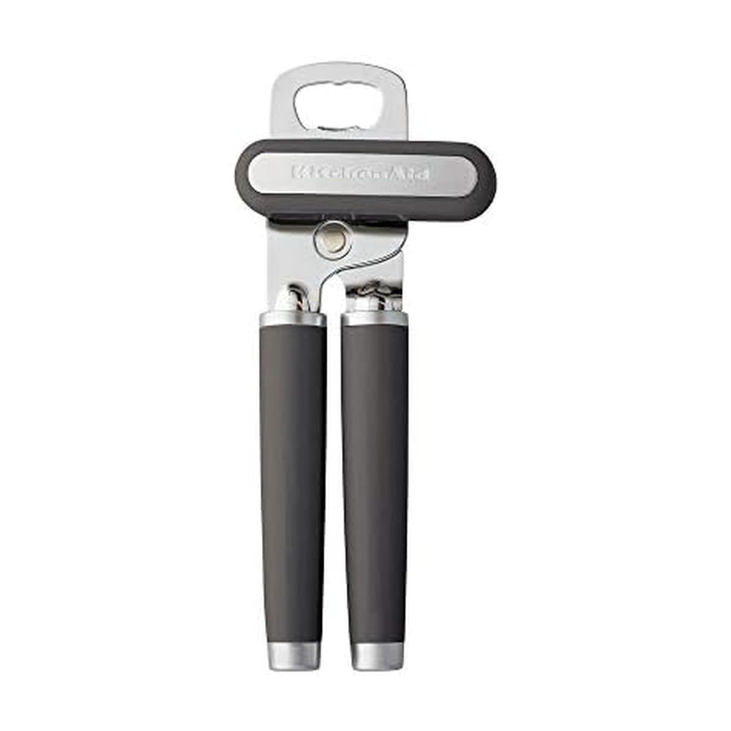 KitchenAid Classic Multifunction Can Opener and Bottle Opener Easy to Use, Razor Sharp Stainless Steel Cutting Wheel, Soft Ergonomic Handles, Almond Cream