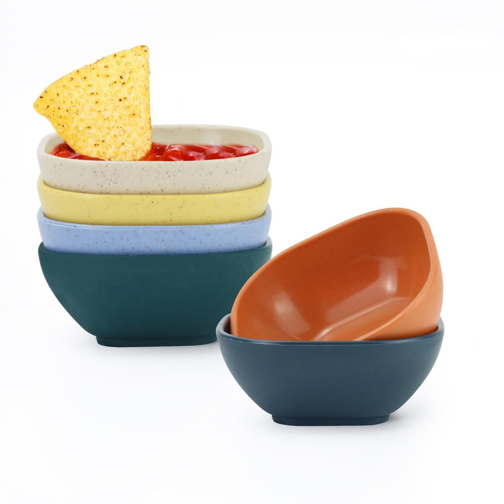 Homienly Wheat Straw Dipping Bowls Set of 6, 4.5oz Small Dessert Bowls, Unbreakable Dip Bowls & Sauce Bowls, Small Bowls for Dips, Mini Prep Small Bowl for Soy Sauce & Sides, 6 Color