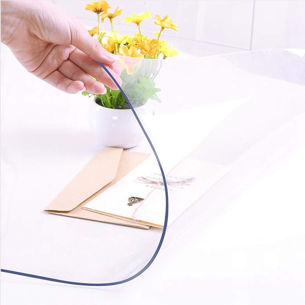 NECAUX Clear PVC Table Cover Protector 17 x 56 Inch 1.5mm Thick