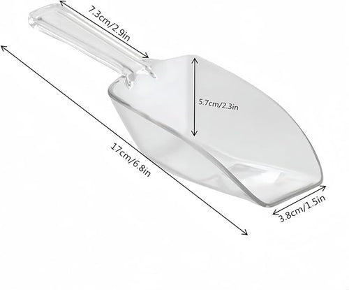 20 Pack Plastic Buffet Serving Tongs & Ice Scoop Set, Clear